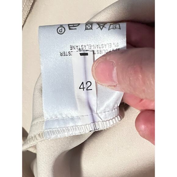 Aniye By Italy Cream Sleeveless Sheath Pullover Stretch Dress Size 42 - Picture 6 of 7